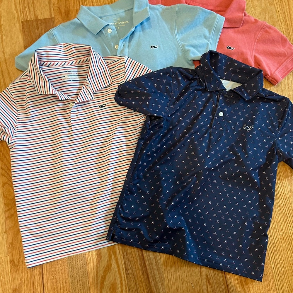 Vineyard Vines Kids Polo Set - Navy, White, Pink, Light Blue